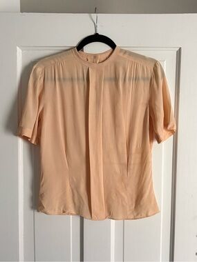 Vintage Peach Short-Sleeve Blouse